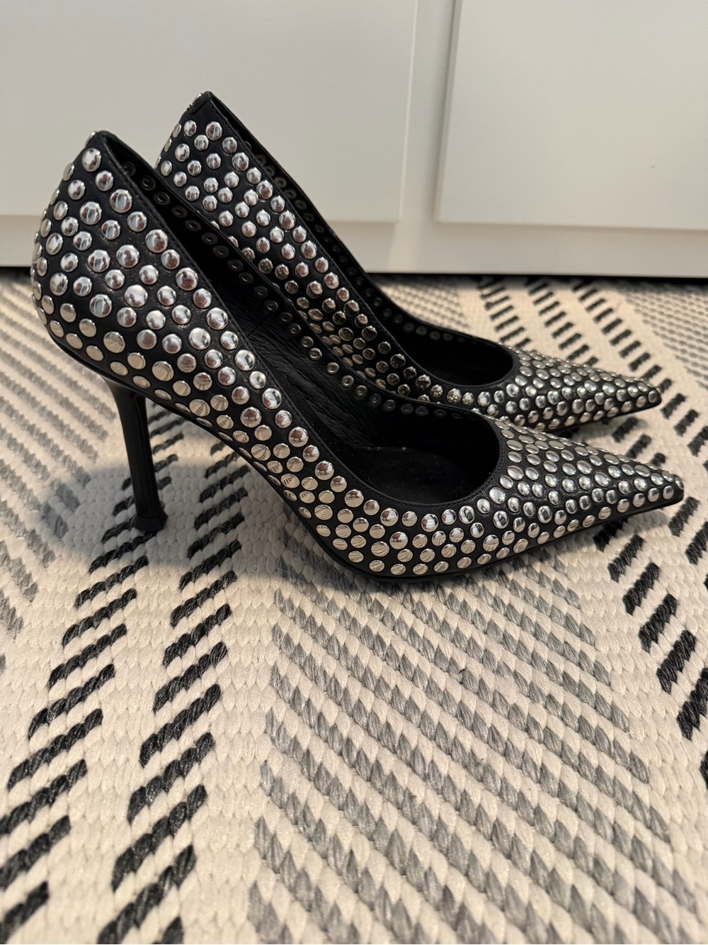 Jeffrey Campbell Studded Black High Heel Pointed Pumps